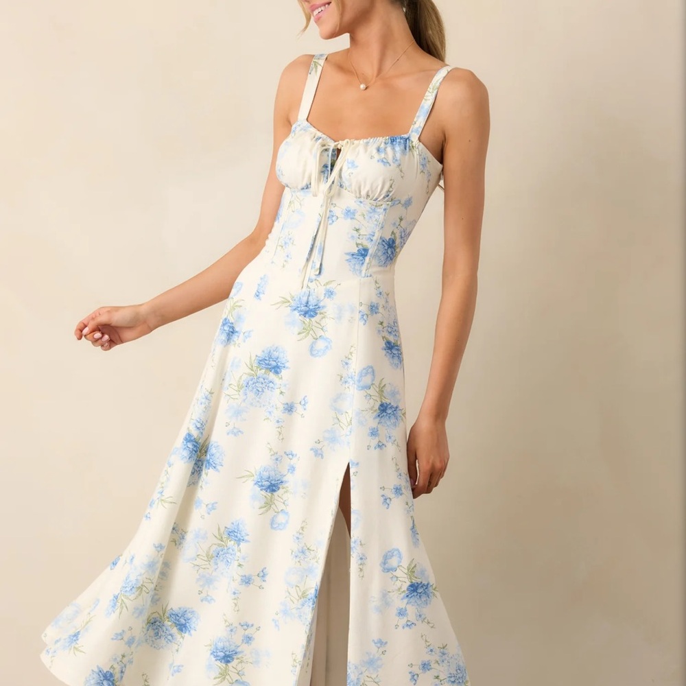 Dress Forum Blue and Yellow Floral Dress